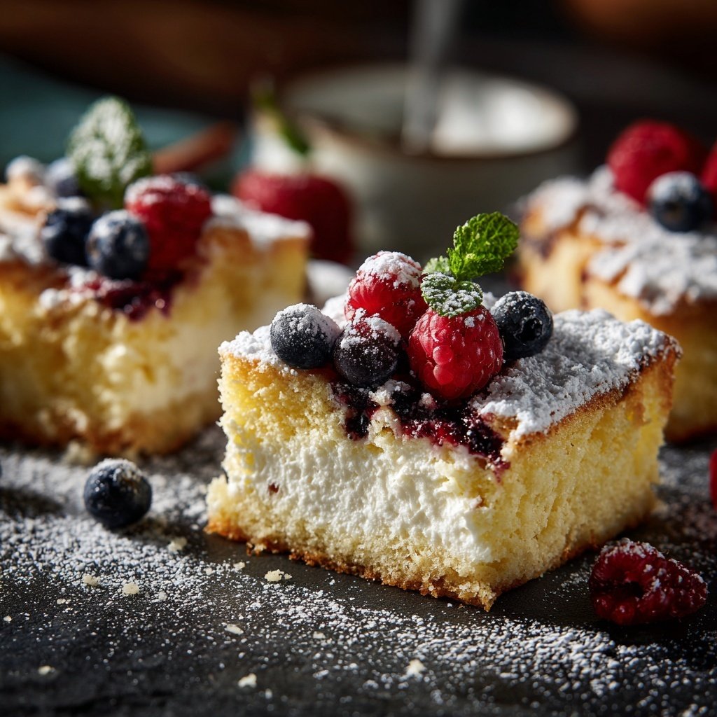 Blechkuchen mit Quarkcreme